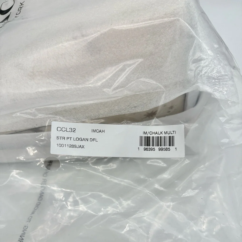 Coach Logan Duffle Bag With Star Print Chalk Cream